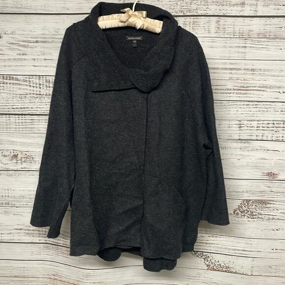Eileen Fisher Wool Jacket Gray Large - Picture 1 of 5